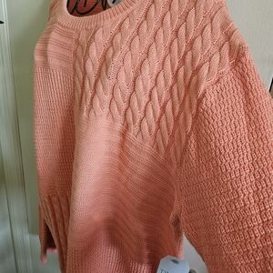 Time And Tru Coral Cable Knit Sweater